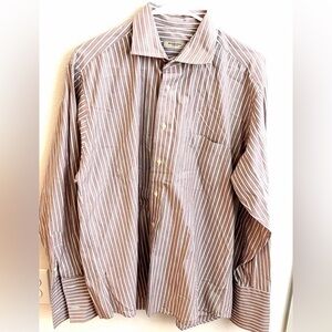 Burberry London Men's Striped Button-Down Shirt - Red/White